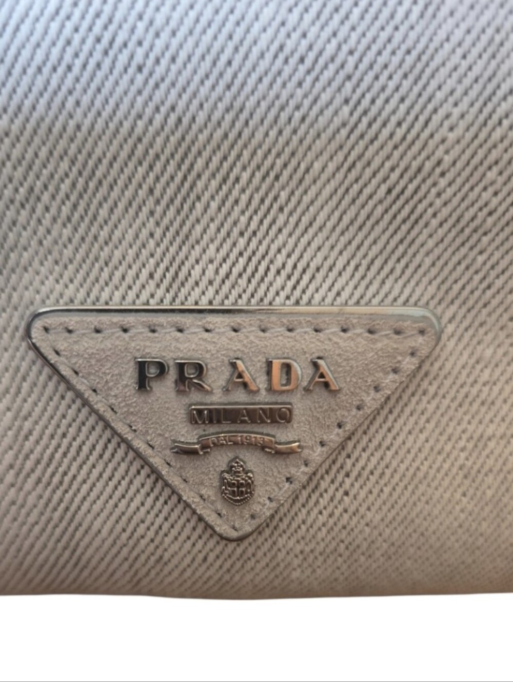 Prada Crystal Studded Lg Canapa Denim Tote w/ Card & Crossbody Strap in EUC - Picture 7 of 16